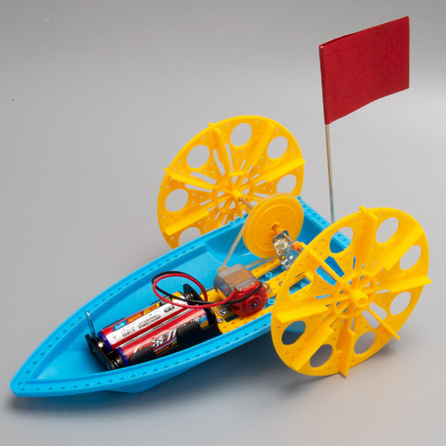 Technology small production small invention diy handmade material package paddle steamer science experiment steam teaching aids for primary school students