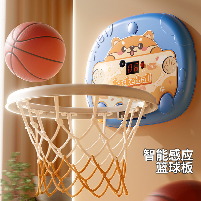 TikTok Explosive Children's Indoor Basketball Rack Home Punch-free Wall-mounted Scoring Baby Basketball Frame Boy Toy