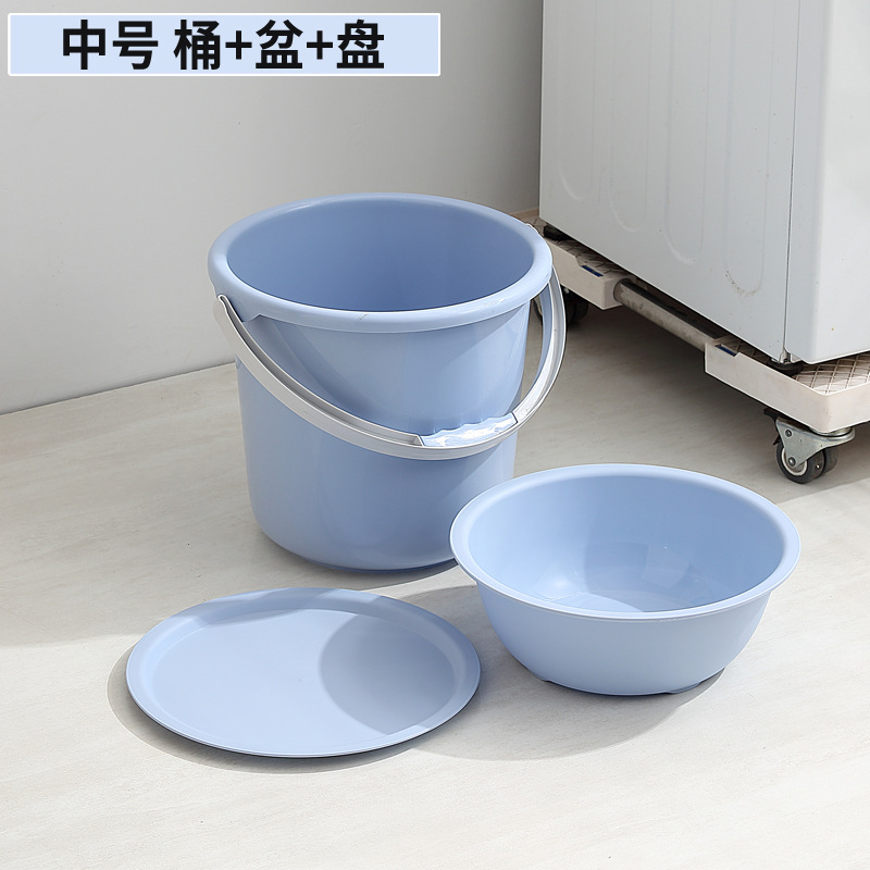 북유럽 블루 [중간 배럴 분지 플레이트] 3 종 세트 * 물 배달 스푼