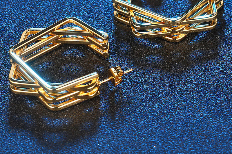 Fashion Geometric Titanium Steel Plating Ear Studs 1 Piece