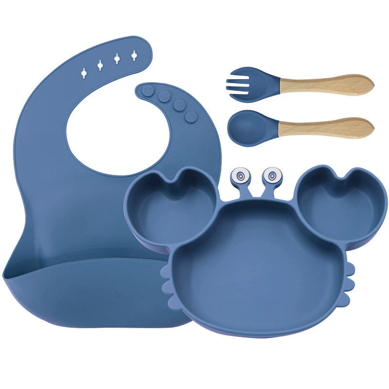 Children's silicone tableware, set, cartoon food silicone, dinner plate