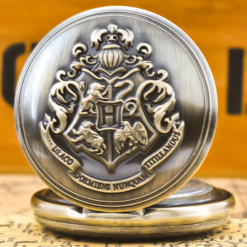 Retro Green New Harry Potter Series Deathly Hallows Retro Flip Quartz Pocket Watch Men's and Women's Personalized Fashion Wholesale