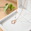 Fashionable necklace, pendant, accessories, city style, maple leaf, micro incrustation, European style, does not fade