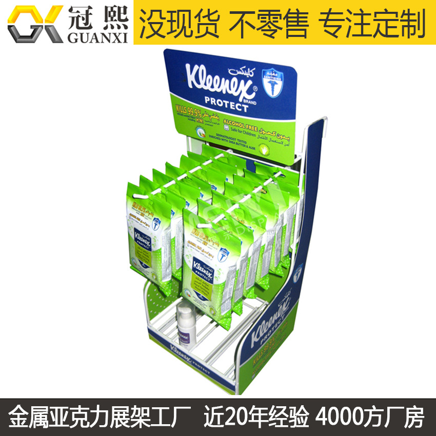 消毒液展示架  消毒液陈列架 铁线喷涂组装式消毒液促销货架加工