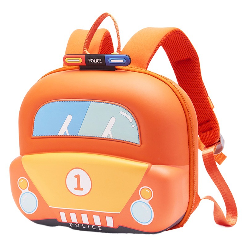 Tres patos kindergarten mochila niño bebé mochila niño tridimensional coche ligero lindo mochila de dibujos animados