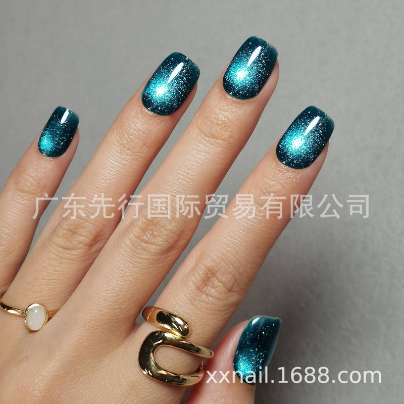 32PcsNails16Size Gel Soft Armor Finished Stone Cat's Eye French Pressing Fake Nail Manicure Patch 32PcsNails16Size Gel Soft Armor Finished Stone Cat's Eye French Pressing Fake Nail Manicure Patch