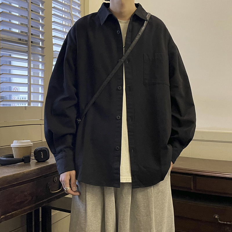 Japanese Style cityboy Long Sleeve Shirt Men's Spring American Style Retro Tooling Jacket Hong Kong Style Trendy Casual Top Clothes Japanese Style cityboy Long Sleeve Shirt Men's Spring American Style Retro Tooling Jacket Hong Kong Style Trendy Casual Top Clothes