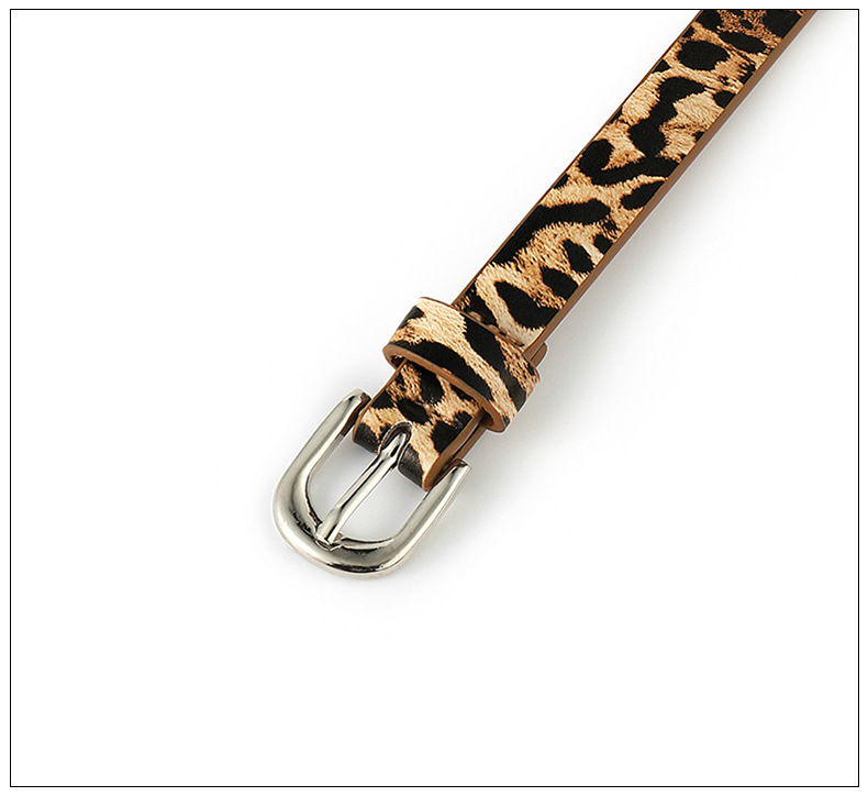 Women's Gender Patent Leather Design Vacation, Simple Style Style Vacation Simple Style Leopard Imitation Leather Alloy Patent Leather Women's Leather Belts
