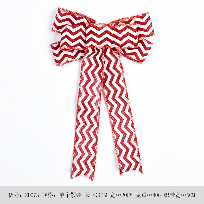 Nuevo 20cm Navidad Lino arco Navidad decoración colgante japonés estilo coreano grande impreso arco
