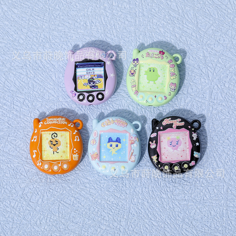 亜鉛合金ペイント漫画たまごっちペットハンドヘルドペンダント diy 携帯電話チェーンキーホルダーアクセサリーペンダント|undefined