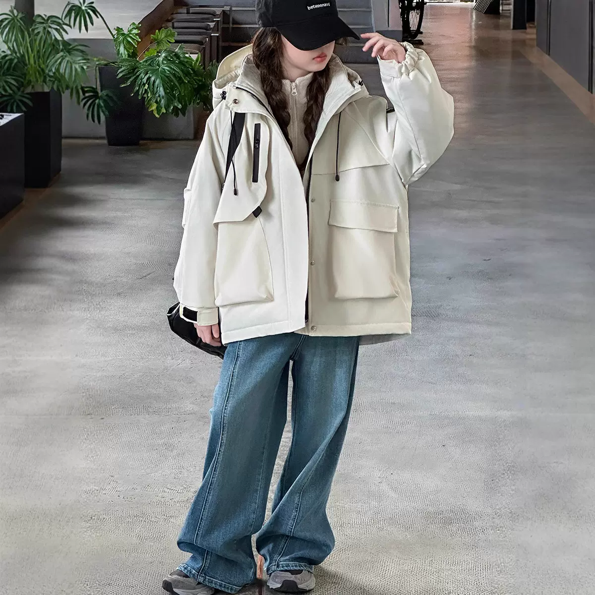 女童秋冬夹棉外套2025新款大童冬季三合一儿童可拆卸加厚冲锋衣潮