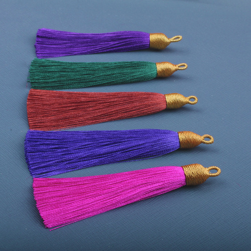 8CM pull hoop gold threaded hat tassel tassel pendant screw ball jewelry accessories fan pendant bookmark hanging tassel wholesale