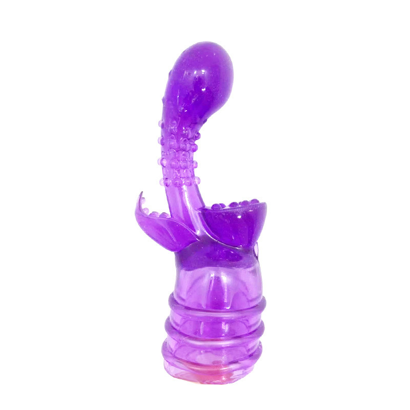 Jumping Egg Headgear Vibrator Accessory with Extended Clitoral Tongue, Purple Soft Silicone — detail image 9