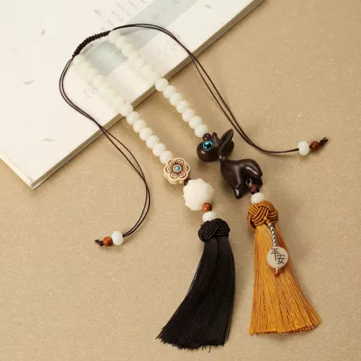 Car hanging Deer Ping An Sandalwood Deer Hanging - rosewood-black-and-yellow-whiskers