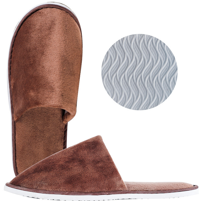 [핫셀링] 새들 브라운 슈퍼 소프트 크리스탈 벨벳 슬리퍼 (프리사이즈, 38~45 사이즈에 적합, 8mm 두께의 미끄럼 방지 밑창)