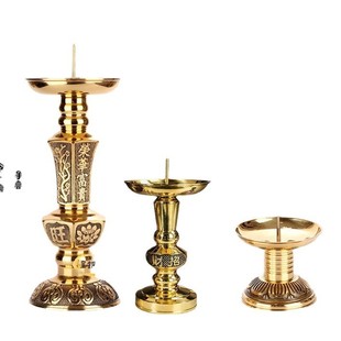 Pure copper candlestick Chinese retro wedding lucky treasure prosperous brass candlestick for dowry wholesale red glory