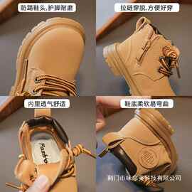 小童马丁软底宝宝学步鞋男女短靴小黄靴婴儿小皮靴加绒靴秋冬棉鞋