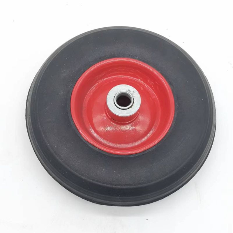 350-4胶粉轮实心橡胶轮静音耐磨手推车板车重型工业实心脚轮