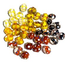 进口尼泊尔复古老琉璃珠古法散珠 饰品diy项链配件链纯手工波点