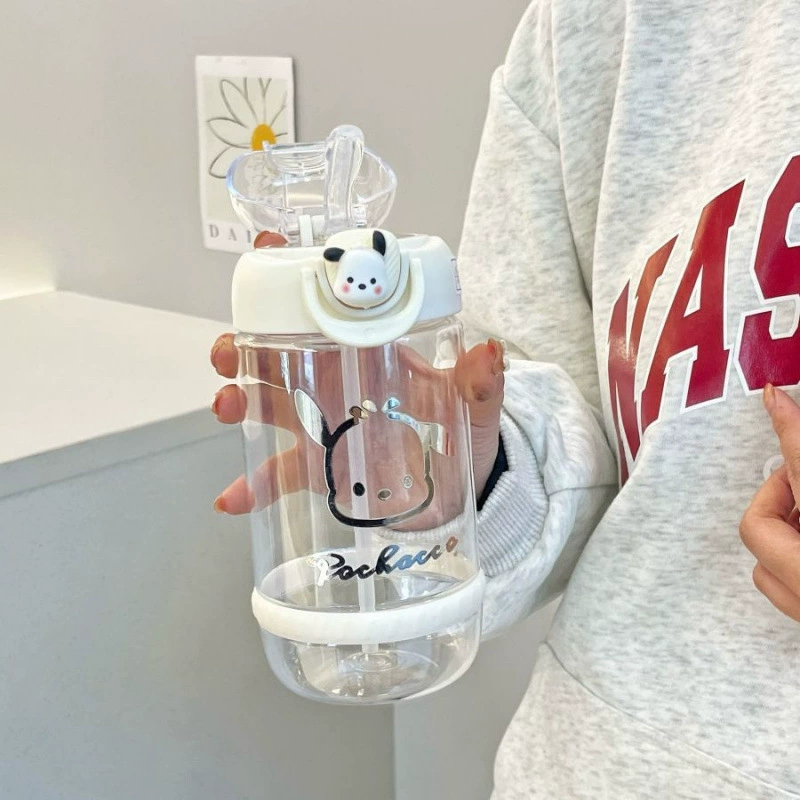 High quality plastic handheld capacious cute shatterproof glass with glass, simple and elegant design