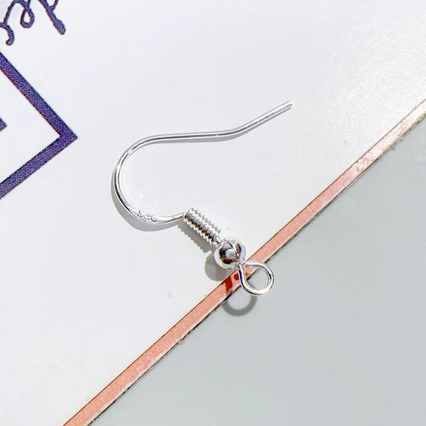 8. Thick silver copper hook with beads