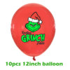 Christmas monster Grinch theme decoration Christmas party Plus flag banner balloon birthday cake plug suit