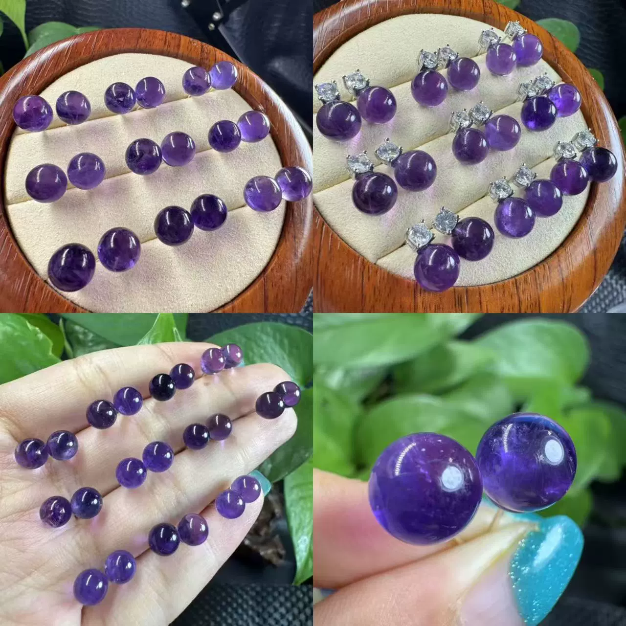 Серьги из натурального аметиста, круглые бусины, простые серьги, серебряная оправа s925, доступны оптовые продажи через границу