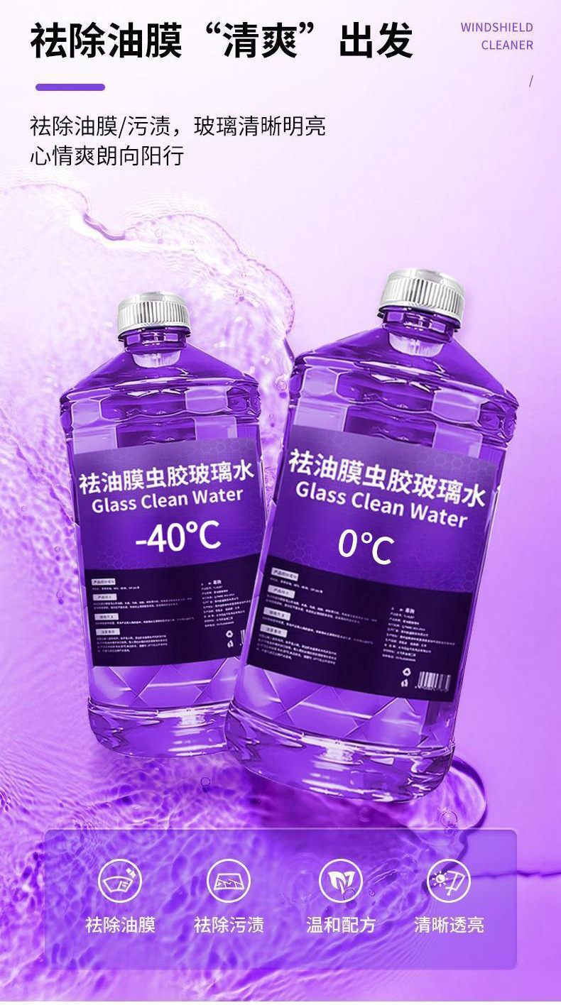 Genuine Oil Film Remover Car Glass Cleaner for Summer, Anti-Stain, Rainproof, Cleaning and Maintenance, Anti-Freeze, Suitable for Winter and All Seasons