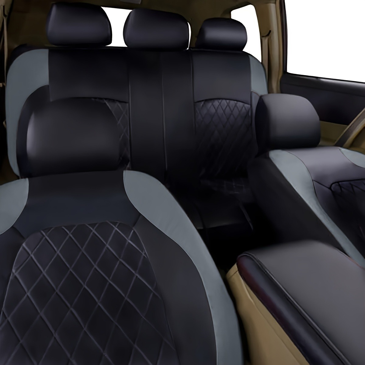 Cross-border foreign trade car seat covers, single-line diamond quilted embroidery, bracket leather, PU leather, Mexico, universal seat covers