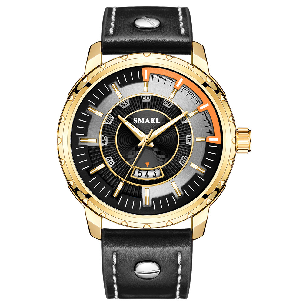 SMAEL Smile Watch Male Student activism Quartz watch Non mechanical strap Calendar Night light can imitate water_voghion.com