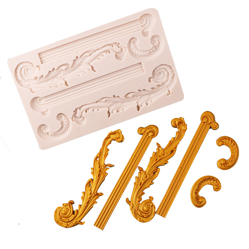 Nuevo molde de silicona Pilar griego en relieve decoración azúcar pastel chocolate molde DIY pegamento para hornear