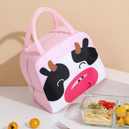 Insulated lunch bag, portable bento bag, small size outdoor picnic bag, travel meal bag, aluminum foil cartoon insulated bag