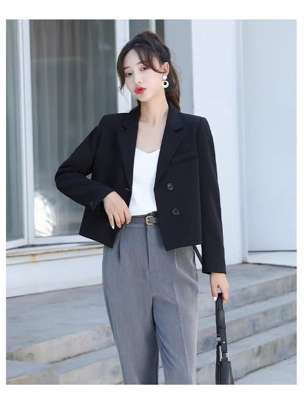 2025新款春秋西服显瘦气质炸街韩版桔色西装外套百搭小个子西服|undefined
