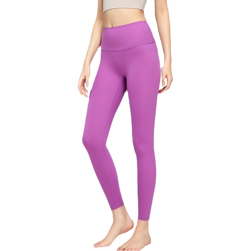 Ropa de yoga desnuda transfronteriza para mujer Peach Hip lifting fitness pantalones running Pantalones deportivos ajustados pantalones de yoga de secado rápido