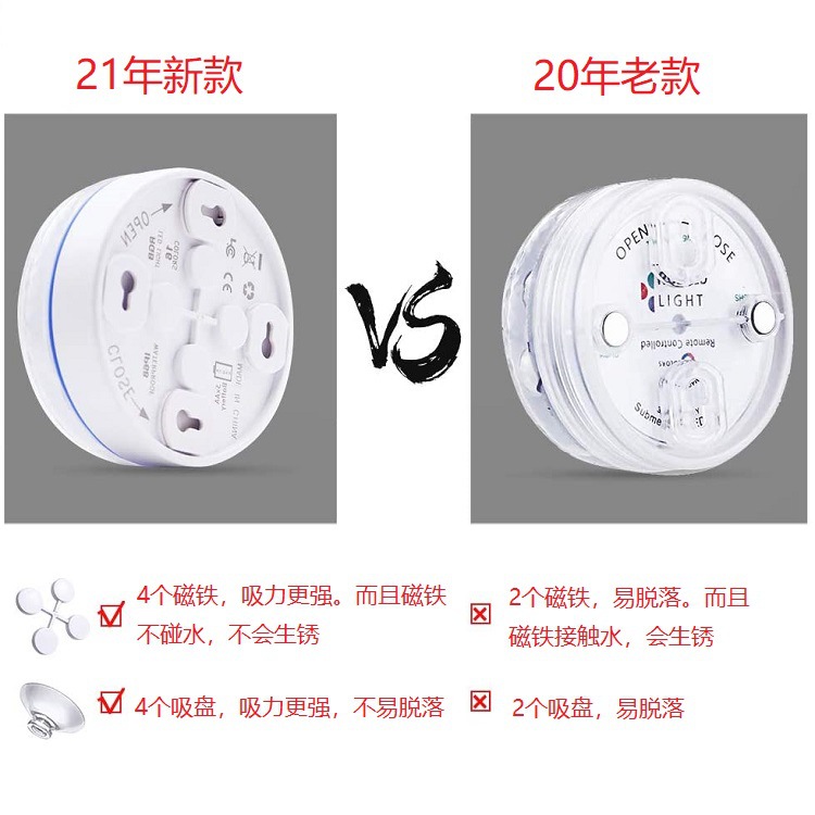 Venta directa de fábrica creativa LED luz de la perilla de buceo 13LED acuario LED colorido luz subacuática resaltar control remoto