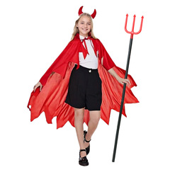 国境を越えたハロウィン 子供と大人用のマント 赤い悪魔コスチュームマント 男女兼用 欧米風ファンタジー