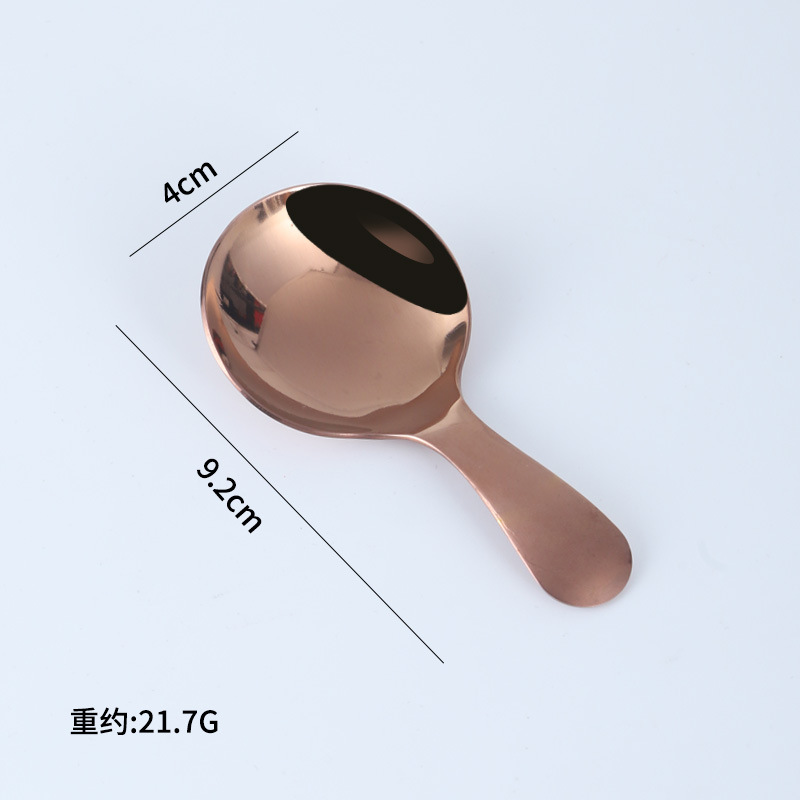 304 cuchara de acero inoxidable subred rojo coreano creativo mango corto cuchara de los niños lindo postre helado cuchara té Chapado en titanio cuchara redonda