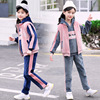 Down jacket, set, children's sports warm warm sweatshirt, children's clothing, 2023 collection, western style, suitable for teen, 3 piece set