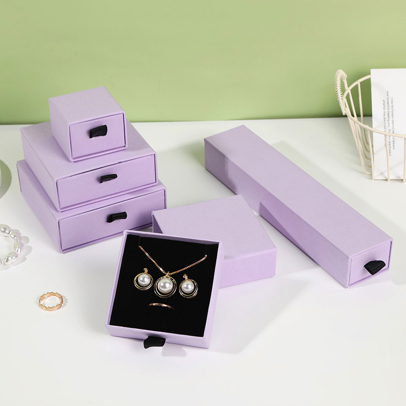 Caja de joyería con cajón extraíble para guardar collares, pendientes, anillos, colgantes, pulseras y brazaletes, caja de regalo.