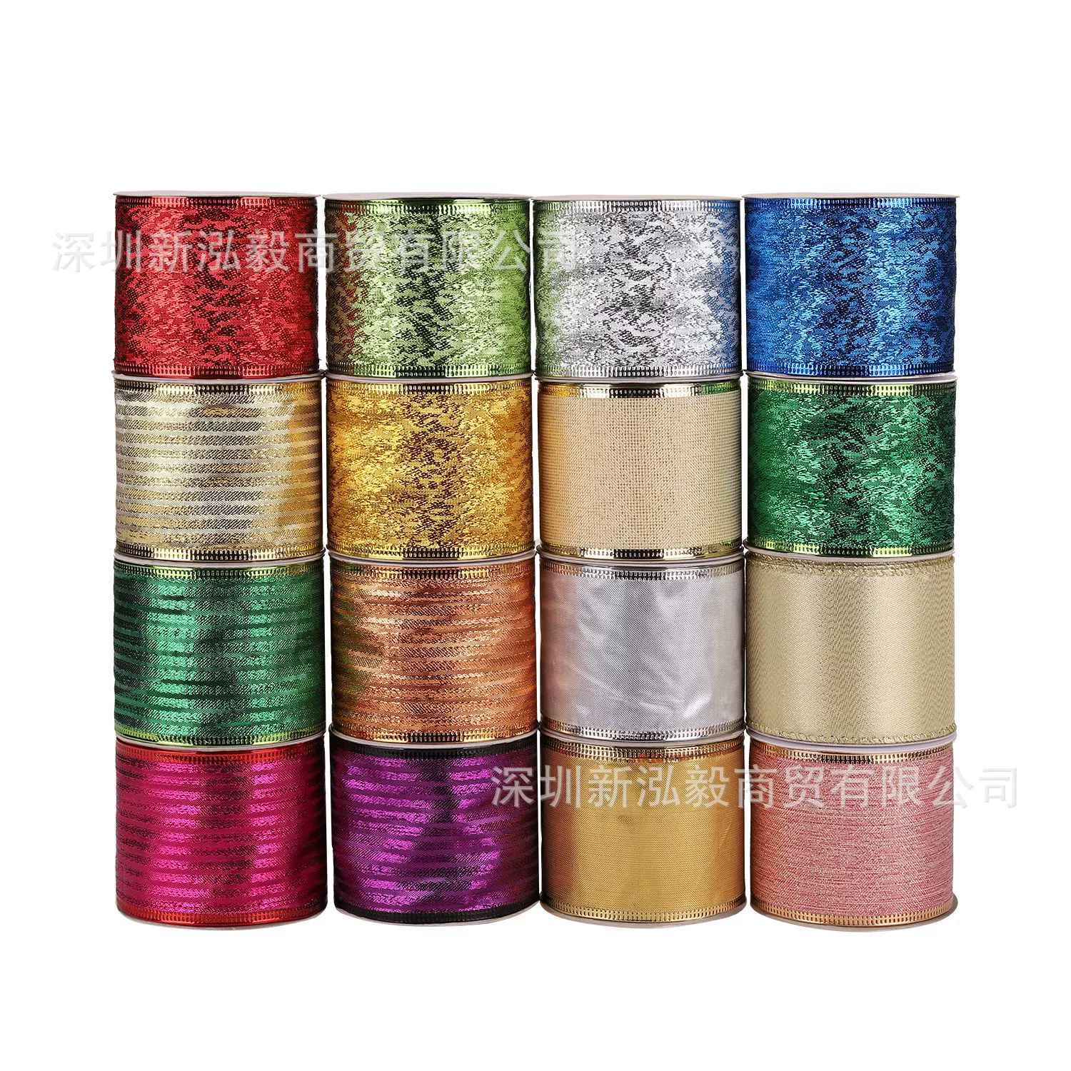 Лента Hongyi Золотая лента Многоцветная лента Рождественская цветная лента Праздничная упаковка Декоративная лента в наличии Поставка