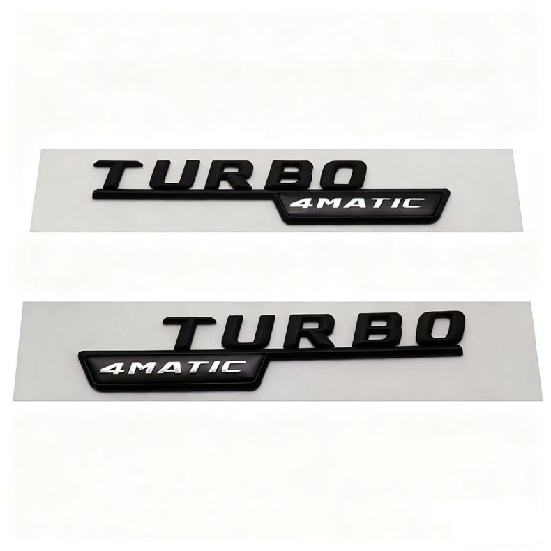 Suitable for Mercedes-Benz Turbo 4Matic Amg Fender Side Logo Turbocharged Car Logo Modified Body Car Sticker