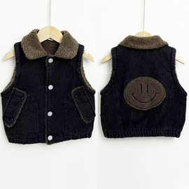 儿童牛仔马甲2025秋冬季加绒韩版男女中小童背心宝宝洋气外穿坎肩