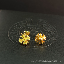 ch高版本克罗伈十字耳钉欧美嘻哈潮流时尚个性简约男女明星同款耳