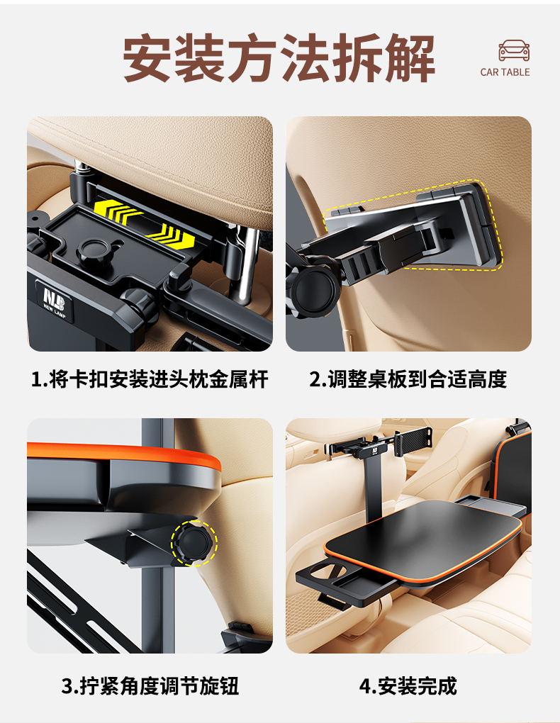 Car Small Table, Car Folding Rear Seat, Car Dining Table, Dining Table Stand for Learning