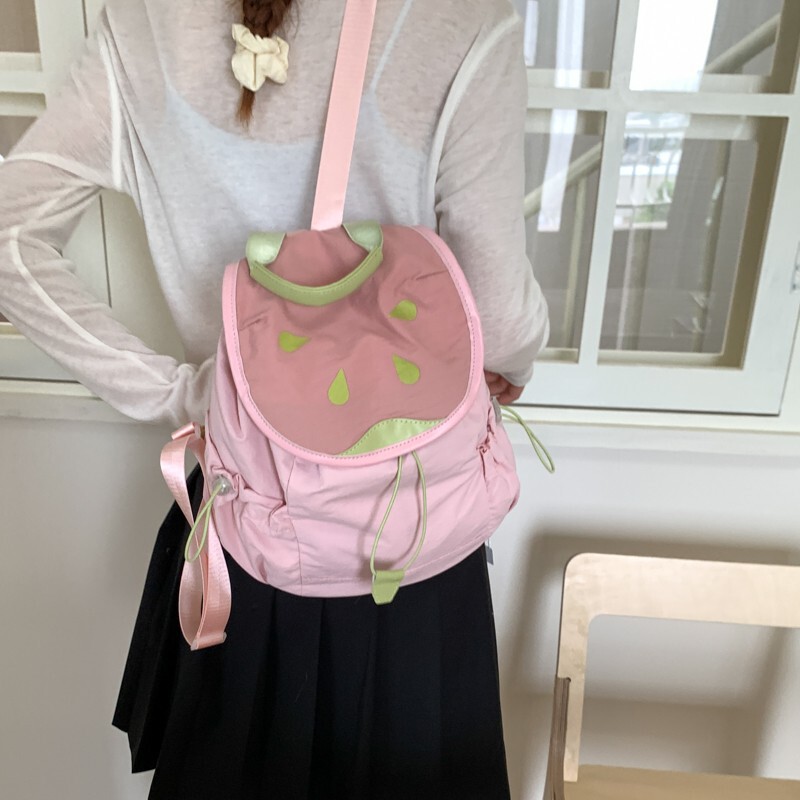 カジュアルで甘い女の子レモンショッピングバックパック女性の 2025 新しいトレンディな多用途かわいい小さなバッグ|undefined
