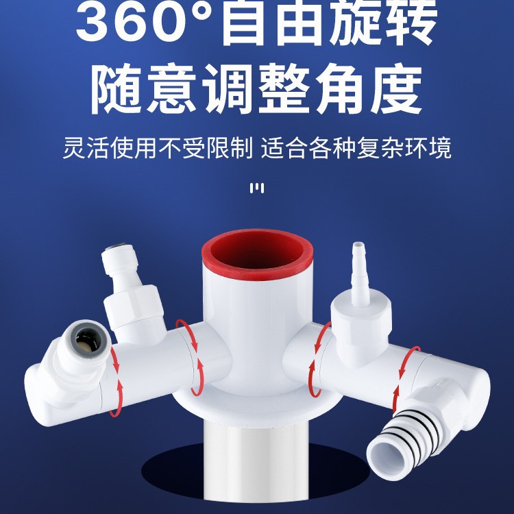 Tubería de descarga de cocina de tres vías prefiltro tubería de drenaje fregadero lavavajillas purificador de agua junta multifunción