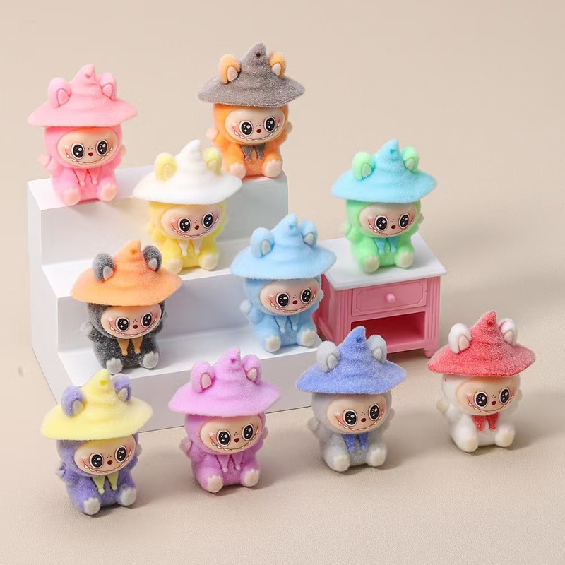 植毛マジックハット布ブラインドバッグかわいい diy ジュエリーアクセサリーキーホルダー装飾デスクトップ小さな装飾品樹脂|undefined