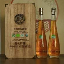 花深里有机鲜榨一级山茶油500ml*2精美木盒装天然茶果冷榨茶籽油