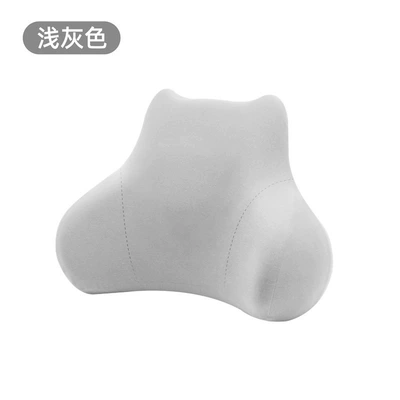 Car Cushion Office Memory Foam Lumbar Support Slow Rebound Waist Chair Lumbar Pillow Cross-Border Amazon Gift Logo (Waist support) - basic-style-light-gray