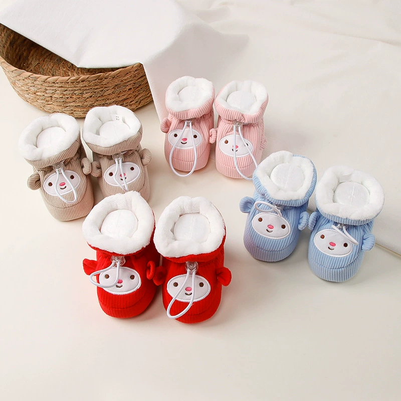 Детская обувь Зимняя хлопчатобумажная обувь плюшевая, утолщенная мягкая подошва, чтобы согреться 6-36 месяцев